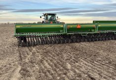 Stamp Seeds seeding in January 2026 in Enchant, Alberta. Photo: Greg Stamp