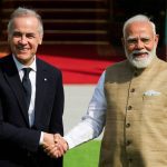 Canada’s Prime Minister Mark Carney walks with his Indian counterpart, Narendra Modi, before their meeting at Hyderabad House in New Delhi, India, March 2, 2026. Photo: REUTERS/Adnan Abidi
